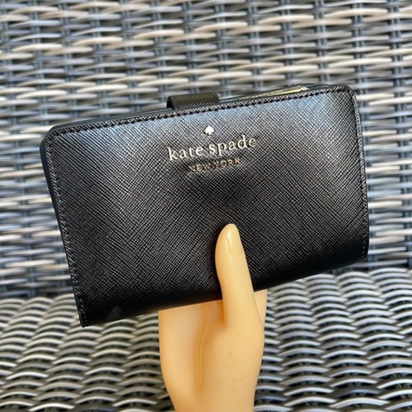 Kate Spade Staci Medium Compact Bifold Wallet Black - Picture 6 of 16